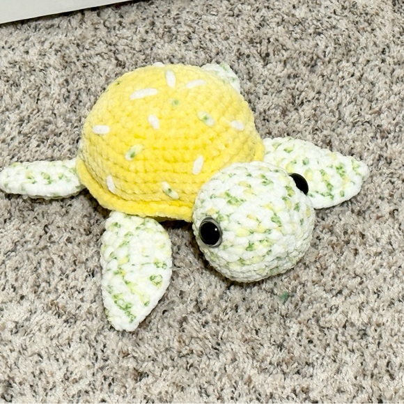 Handmade Crochet Turtle, Amigurumi Stuffed turtle, meet Lemon Lime Turtle - Picture 2 of 6